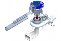 3D model van de generator in de Frades II waterkrachtcentrale.'