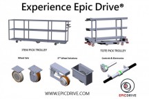 De wieltjes van Epic Drive met ingebouwde elektromotoren. '