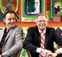Directeuren Pascal van Sluijs (links) en Hein Bronk van MYbusinessmedia: 'Mooi resultaat van 5 jaar ondernemen in een lastig tijdsbeeld'.'